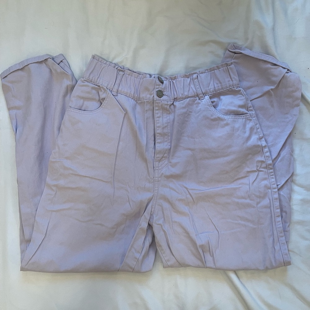 High waisted purple pants